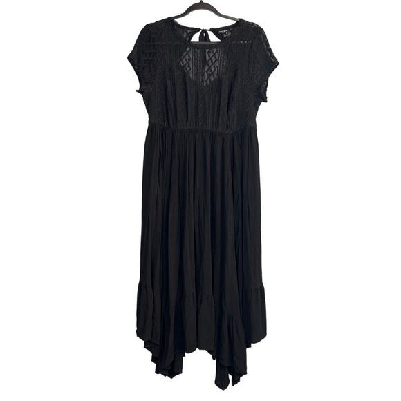 Torrid Midi Rayon Slub Lace Trim Dress Size 00 - Picture 5 of 12